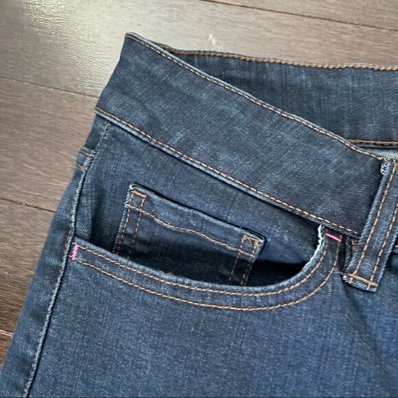 Pink Tartan Straight Leg Dark Denim Jeans Sz 10 - Picture 3 of 13